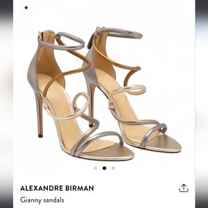 NEW METALLIC SILVER BRONZE AND GOLD STRAP  ALEXANDER BIRMAN SANDALS SIZE 35.5